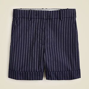 NWOT / JCrew Collection high-rise short in pinstripe Italian wool blend